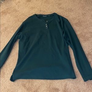 Olive green sweater with buttons